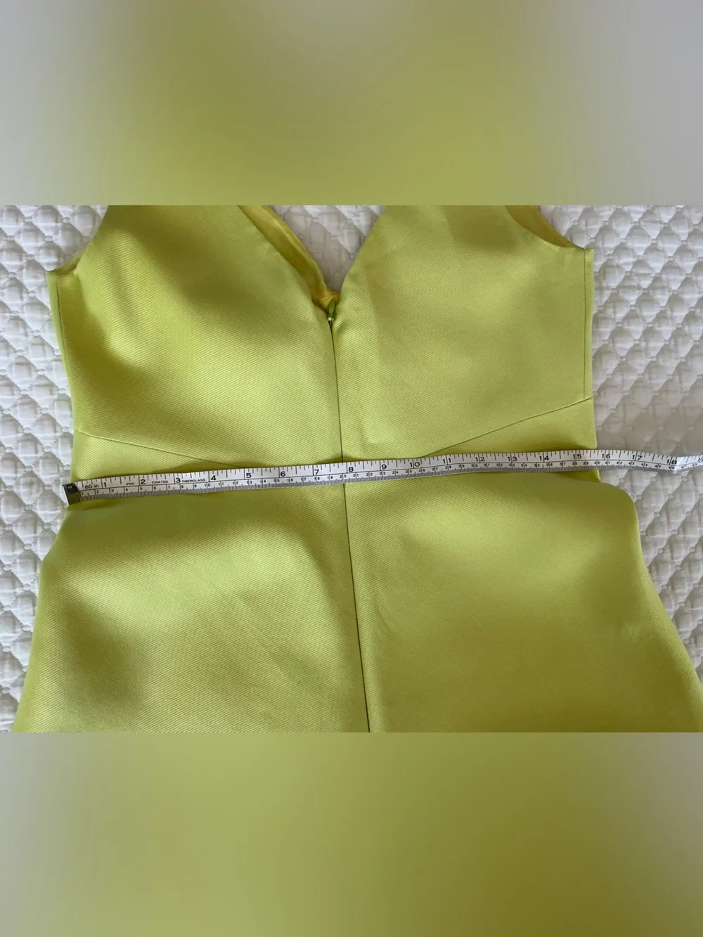 J.Crew Chartreuse Silk Blend Lime Green Sleeveless V-Neck Cocktail Dress 8 - Picture 15 of 15